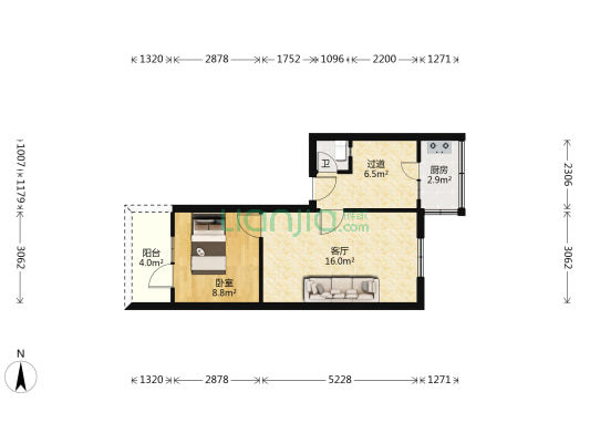 嘉陵一村 1室1厅1卫 49平方