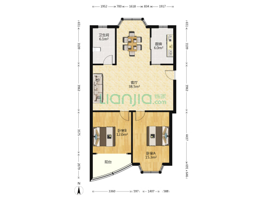 加盟圣蓝 2室1厅1卫 96平方