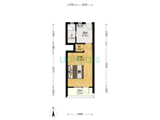 大连西路540弄 1室0厅1卫 31平方