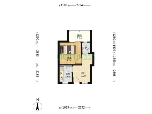 顺河南小区 1室1厅1卫 31平方