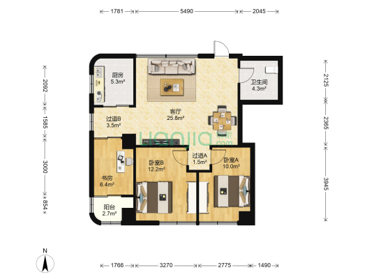 燕兴城 3室1厅1卫 94平方