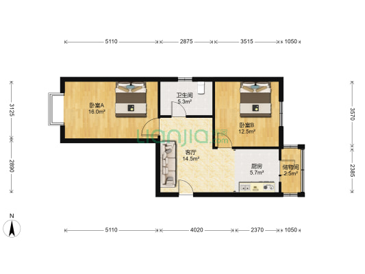 贵府尚佳 2室1厅1卫 76平方
