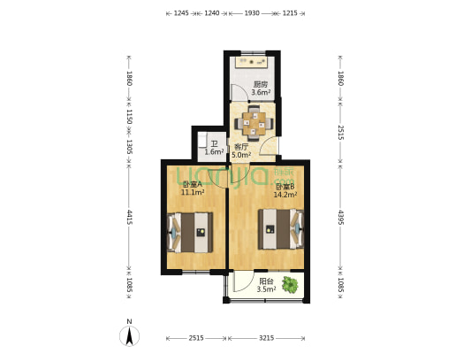 百子亭后 2室1厅1卫 50平方