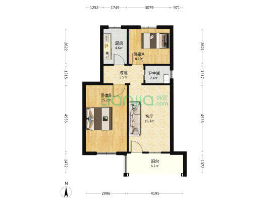 人民巷14号 2室1厅1卫 63平方
