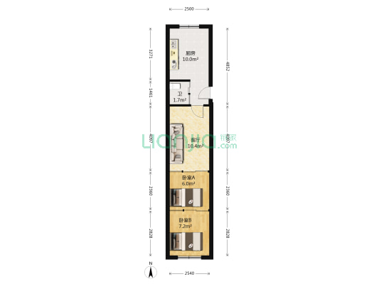 前进小区 2室1厅1卫 52平方