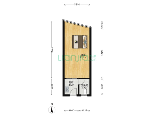 汇景大厦 1室0厅1卫 40平方