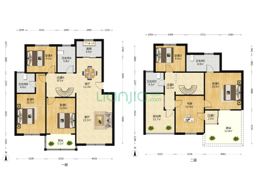 文昌苑 6室2厅4卫 184平方