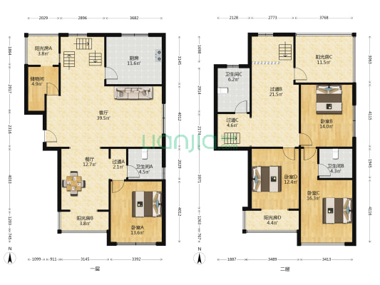 泾悦华庭 4室2厅3卫 211平方