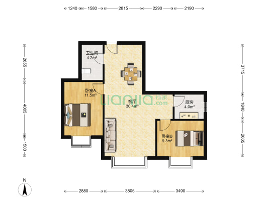 头桥路135号 2室1厅1卫 71平方