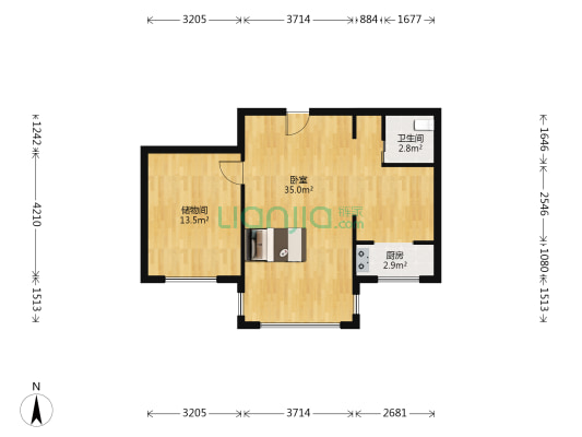 城发三环信息苑 1室0厅1卫 83平方