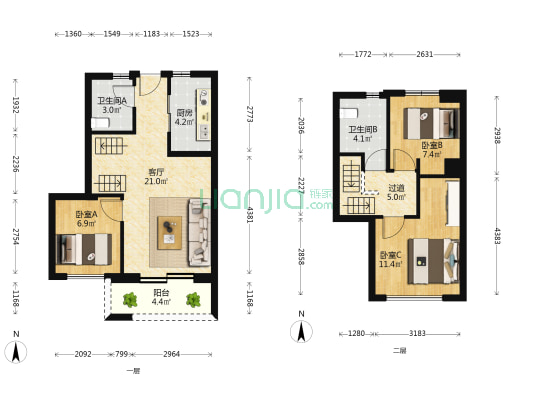 融侨铂樾府 3室1厅2卫 90平方
