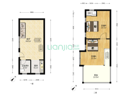 致远巷34号 2室1厅2卫 87平方
