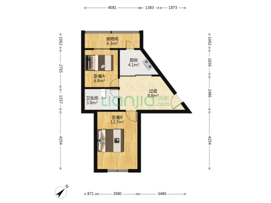水产供销公司 2室0厅1卫 59平方