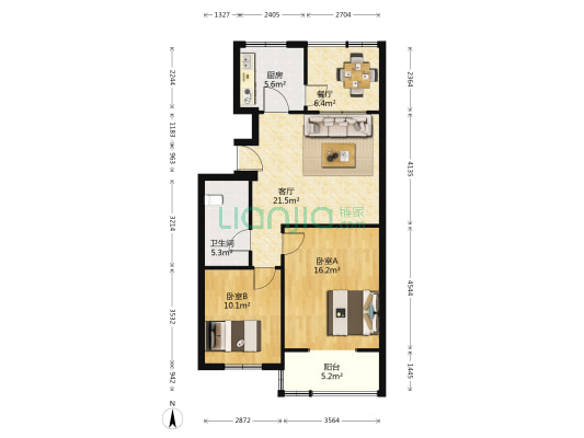 博林园 2室2厅1卫 82平方