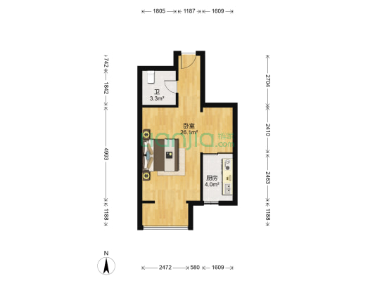 荷花盛世 1室0厅1卫 51平方