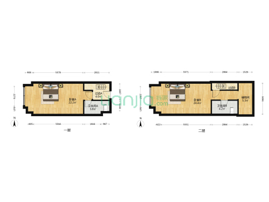 同进韵动城 2室0厅2卫 49平方