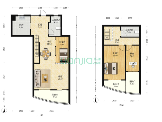 水岸香堤二期铂湾 3室2厅2卫 89平方