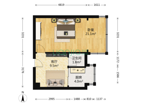 城关区环卫局家属院 1室1厅1卫 32平方