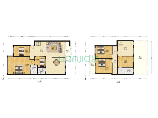 新城四号区 6室2厅3卫 144平方