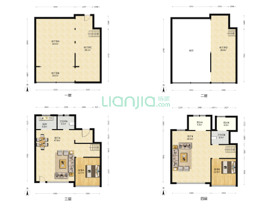 映月轩 2室2厅2卫 140平方