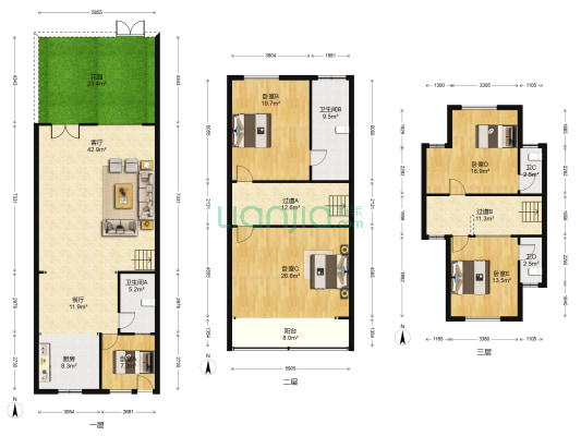 湖畔山庄 5室2厅4卫 232平方