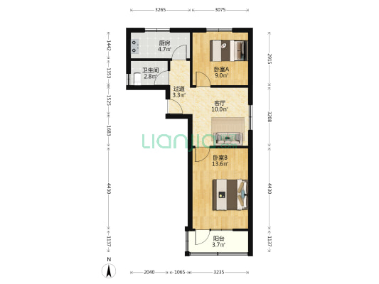 亳州路恢复楼 2室1厅1卫 58平方
