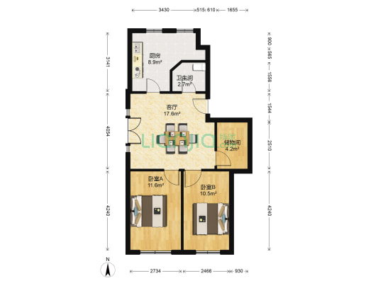 五一安居 2室1厅1卫 72平方