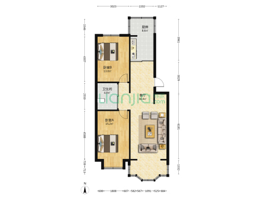 鸿雁小区 2室1厅1卫 98平方