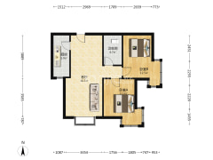 房子南向两居，房本满五唯一，价格能聊。-涿州北京理想城户型图
