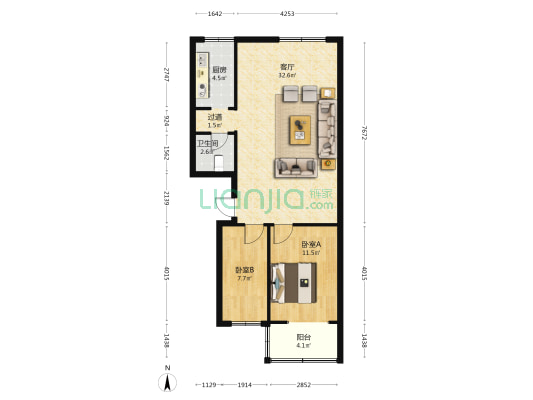 小新街12号 2室1厅1卫 84平方