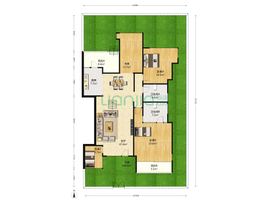 左岸花都 4室2厅 南-户型图
