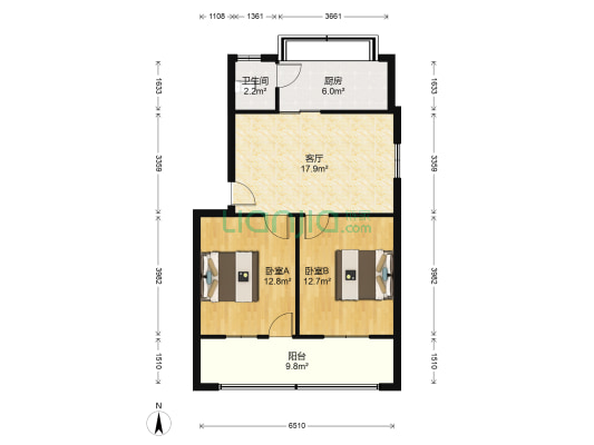 邮政局家属院 2室1厅1卫 71平方