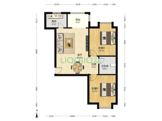 曲江国风世家C区 2室1厅1卫 88平方