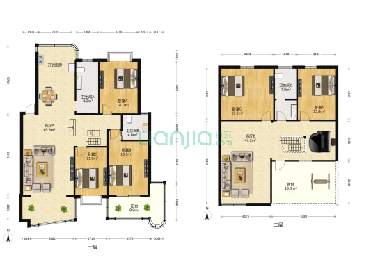 星西兰花园 5室2厅3卫 200平方