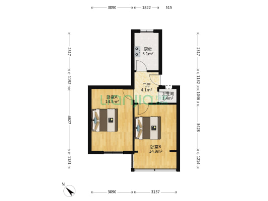 白马寺二巷3号 2室0厅1卫 46平方