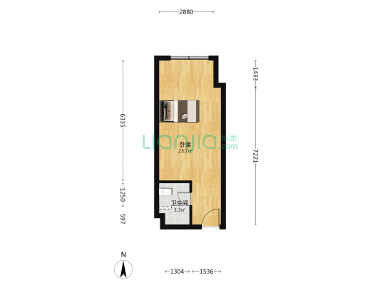 前景国际 1室0厅1卫 43平方