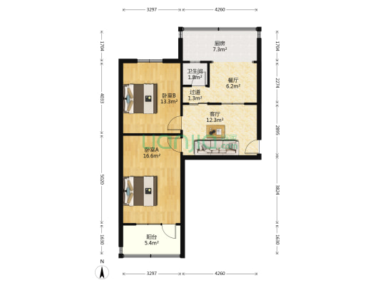 汽车厂西路27号 2室2厅1卫 72平方