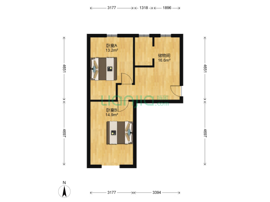 北新里 2室0厅0卫 58平方