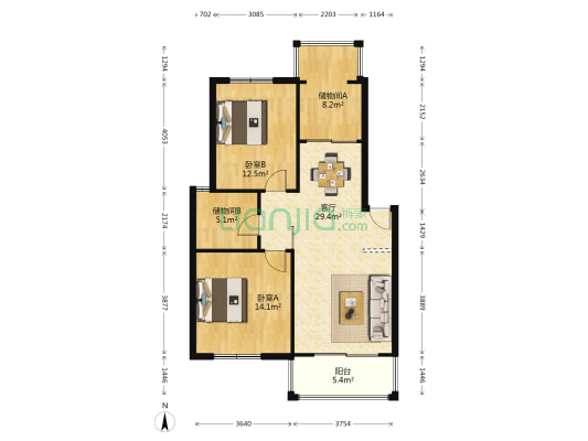 新阳福邸 2室1厅0卫 88平方