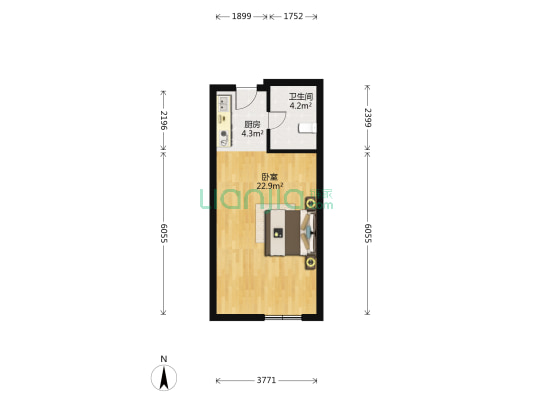 金海湾公寓 1室0厅1卫 42平方