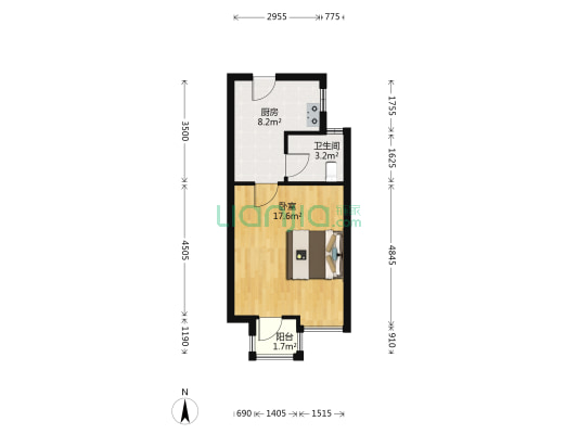 文星花园汇龙苑 1室0厅1卫 43平方