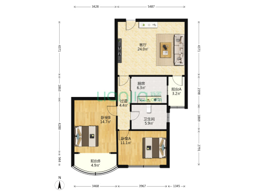 兴隆公寓 2室1厅1卫 100平方