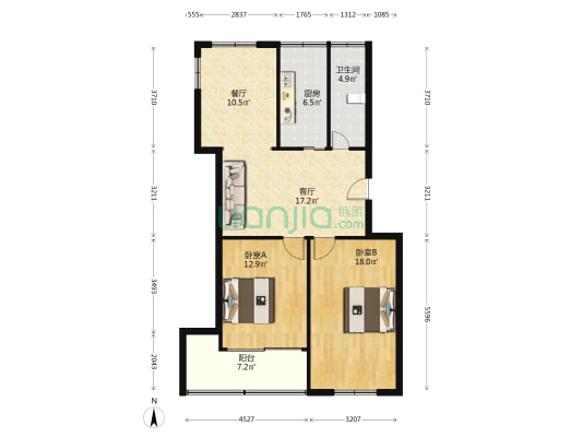任港路31号 2室2厅1卫 75平方