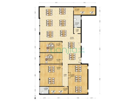 绿岛大厦 6室1厅2卫 234平方
