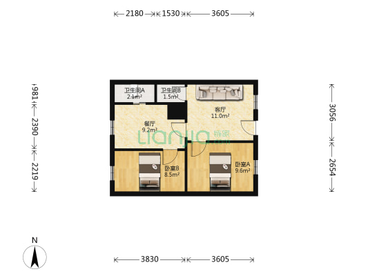 五福弄 2室2厅2卫 41平方