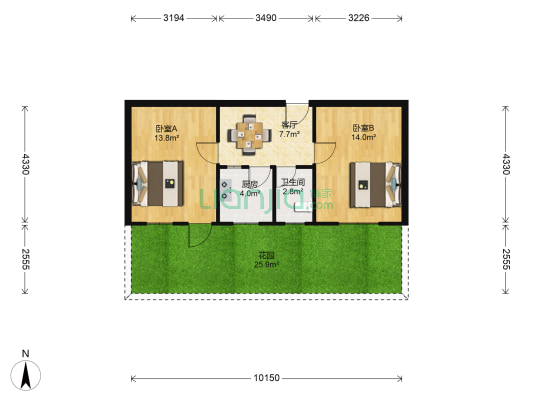 象房新村 2室1厅1卫 55平方