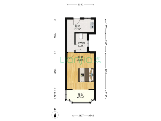 清涧八街坊 1室0厅1卫 39平方