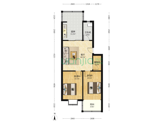 聚福源小区 2室1厅1卫 78平方