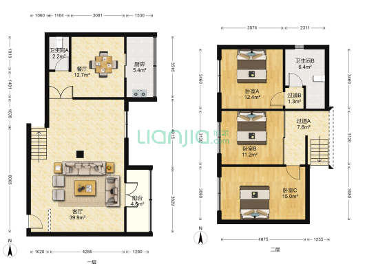 金水湾小区 3室2厅2卫 143平方