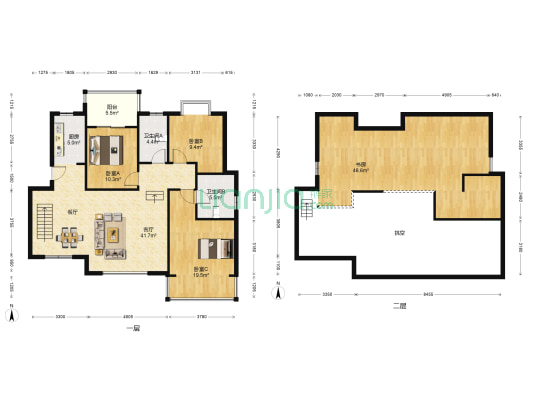 湖畔晋园 4室1厅2卫 110平方